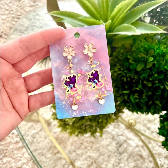 Lisa Frank Raccoon Acrylic Earrings - Picture 3 of 4